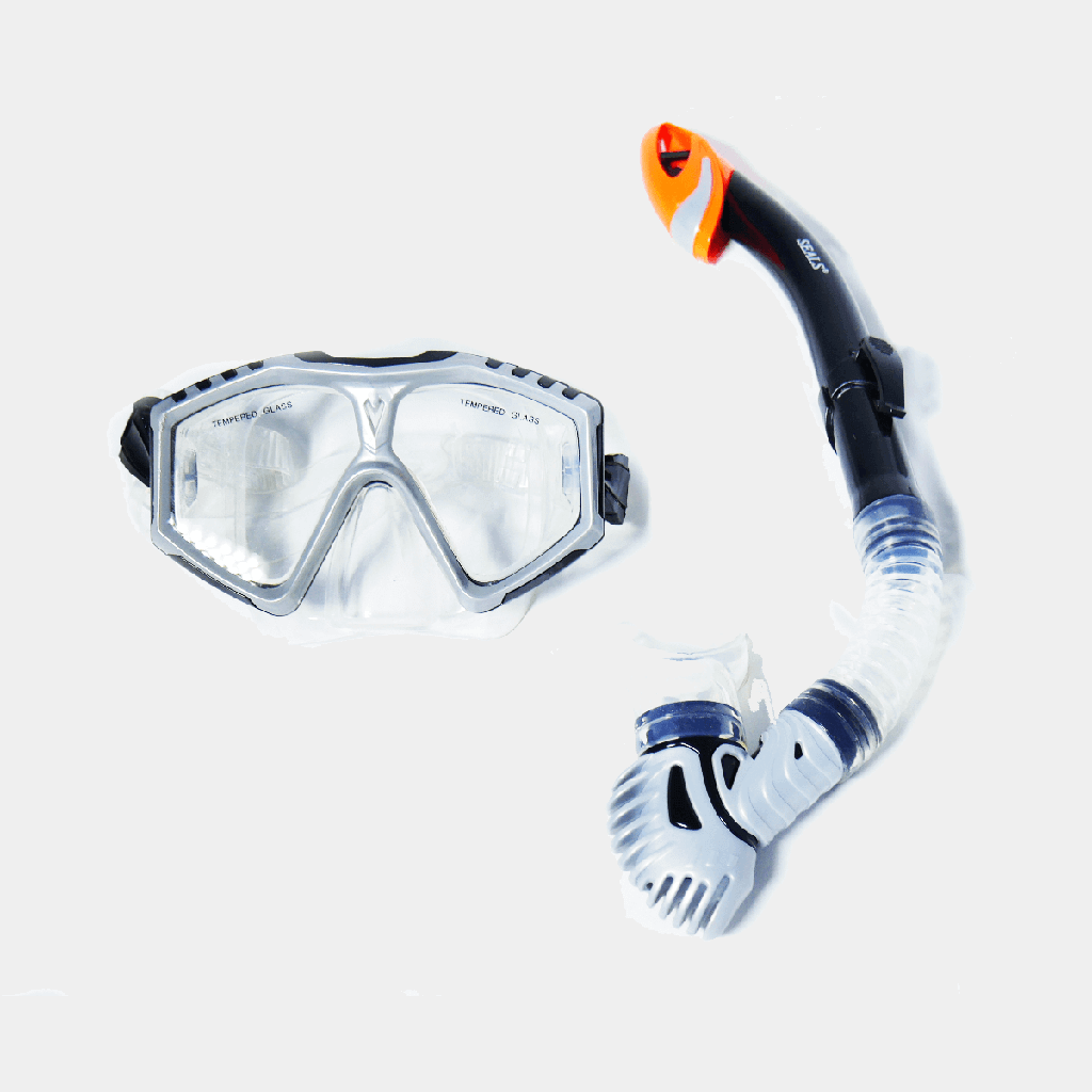 [WC-3587] Snorkel y careta de vidio templado especial para buceo